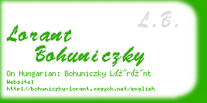 lorant bohuniczky business card